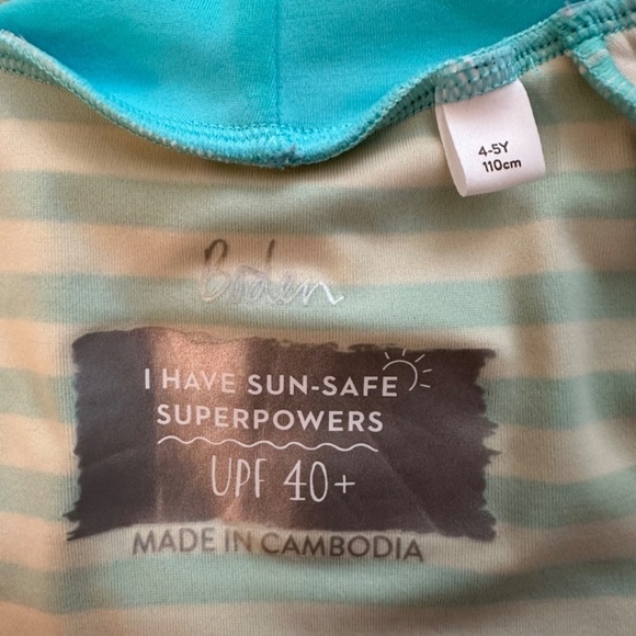 Boden Lot of 2 Rash guards Girls Size 4-5Y UPF40+ Beach Pool Swim Lessons PE - Picture 12 of 15